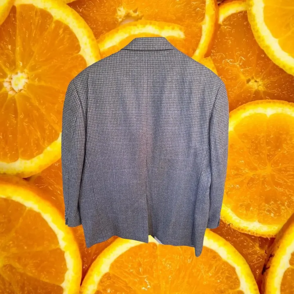 Lauren Ralph Lauren Gray Tweed 2‎ Button Blazer Wool/Cashmere Size 46R
